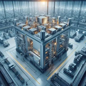 battery factory drone view Aluminium-Ion Battery Factory Futuristic